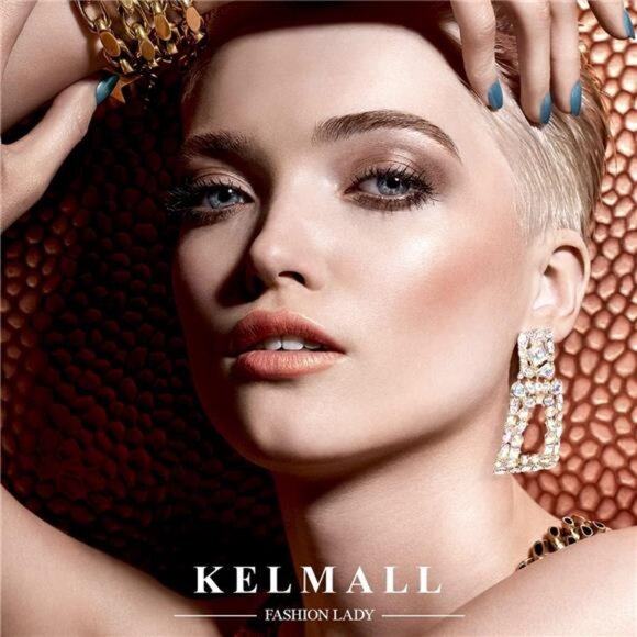 Gold/Silver Raised Design Statement Earrings - Bold Fashion Jewelry for Women - Picture 3 of 7